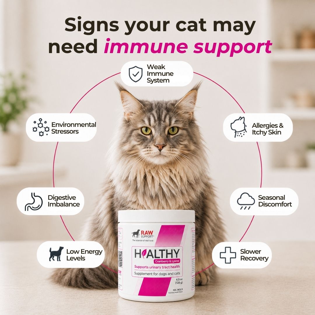 Healthy Cranberry & L-Lysine for Dogs & Cats | Urinary & Immune Support | 128g